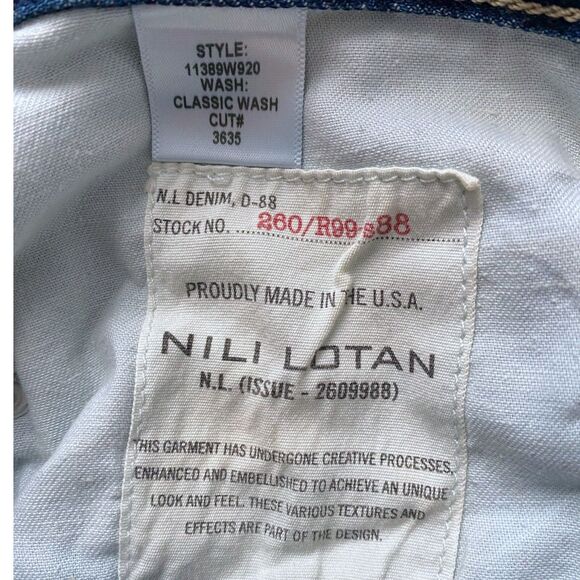 Womens Nili Lotan Straight Leg Jeans Classic Wash Blue Denim Mid-Rise, Size 26 - Picture 6 of 6